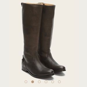 Frye Melissa Button Back Zip Gray